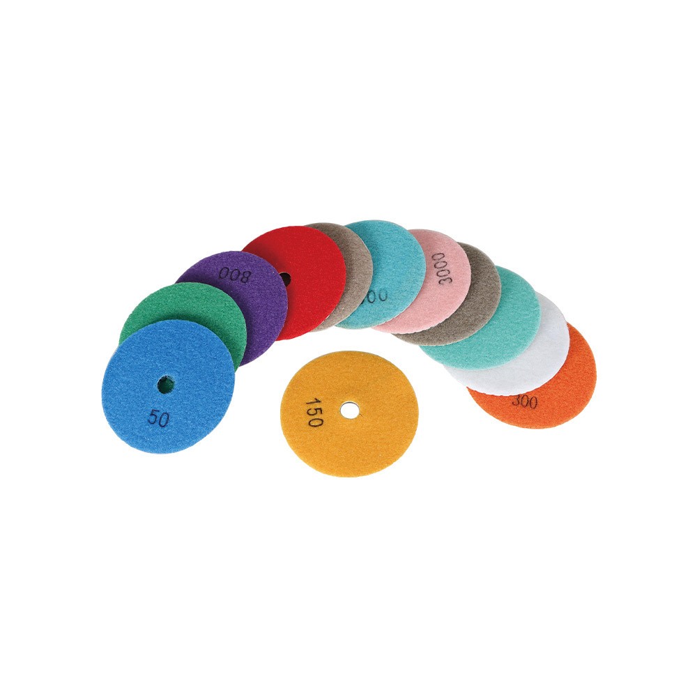 LABLT 14 PCS 4Inch Diamond Polishing Pads Kit with 2PCS 5/8’’-11 Backer Pad