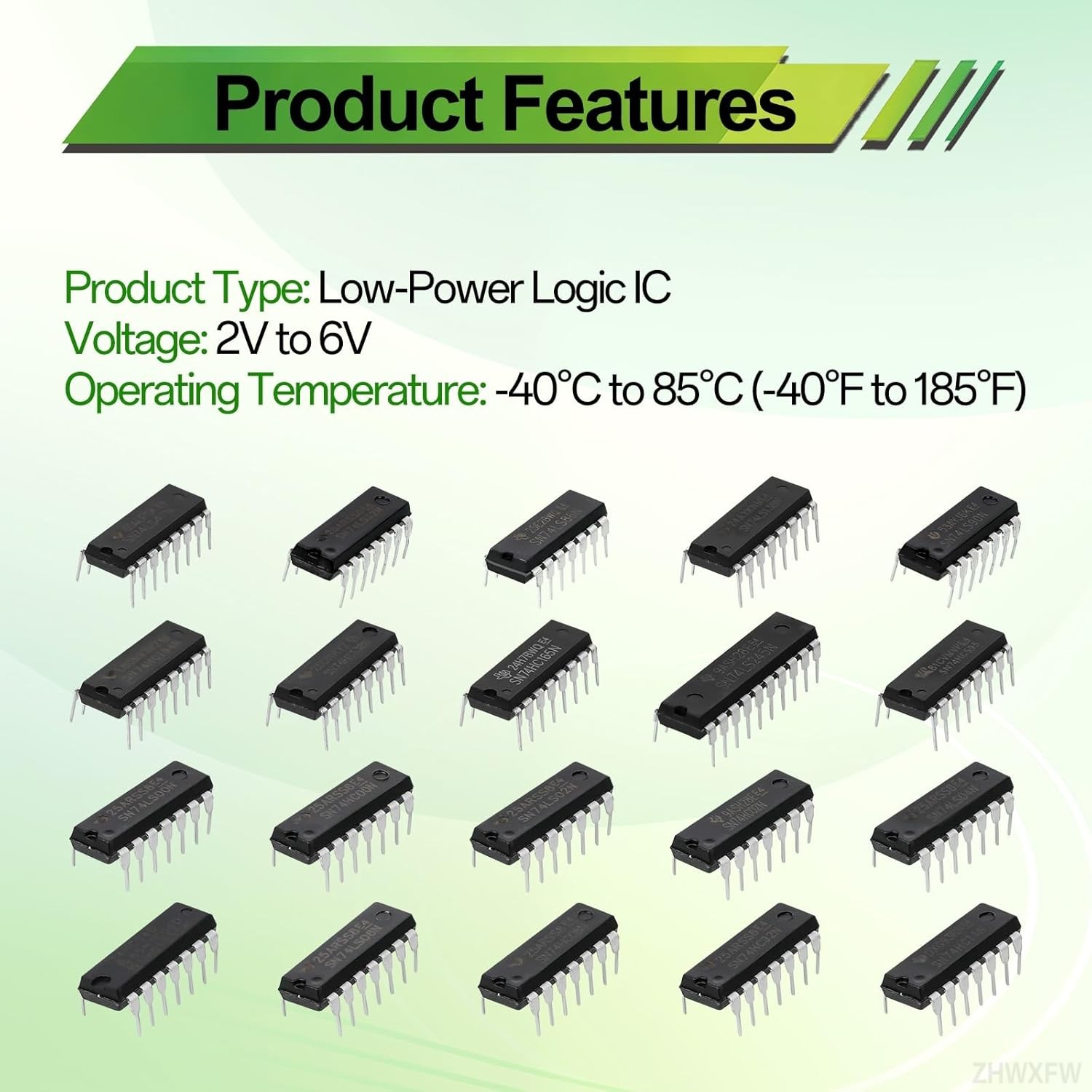 40 Pcs 20 Types 74HC and 74LS Series Low Power Logic IC Assortment Kit DIP TTL C