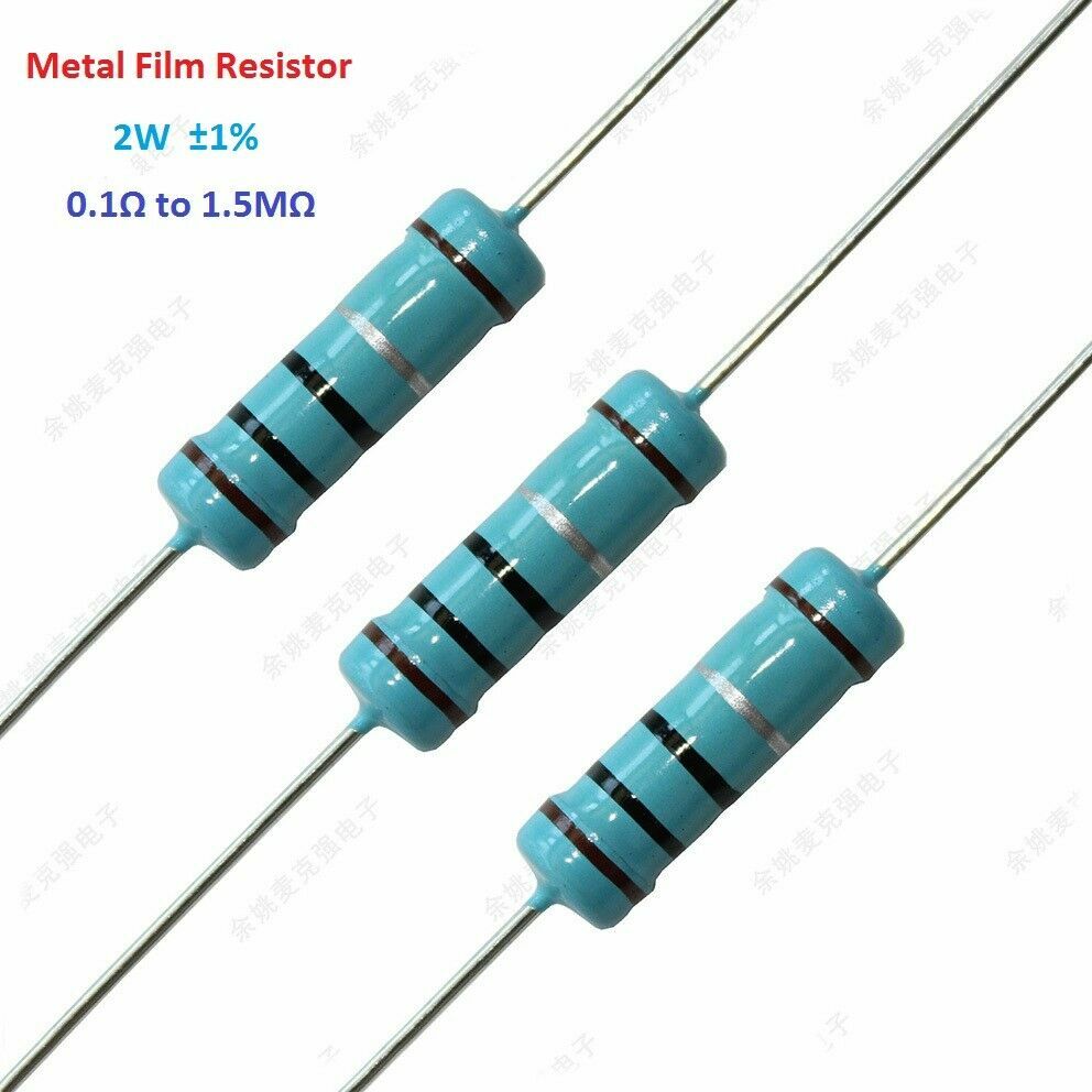 20pcs Metal Film Resistor 2W Tolerance ±1% Full Range of Values(0.1Ω to 1.5MΩ)