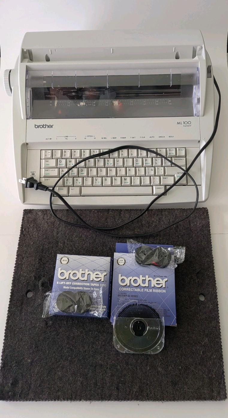 BrotherML-100 Standard Daisy Wheel Electric Typewriter, used, works. WITH EXTRAS