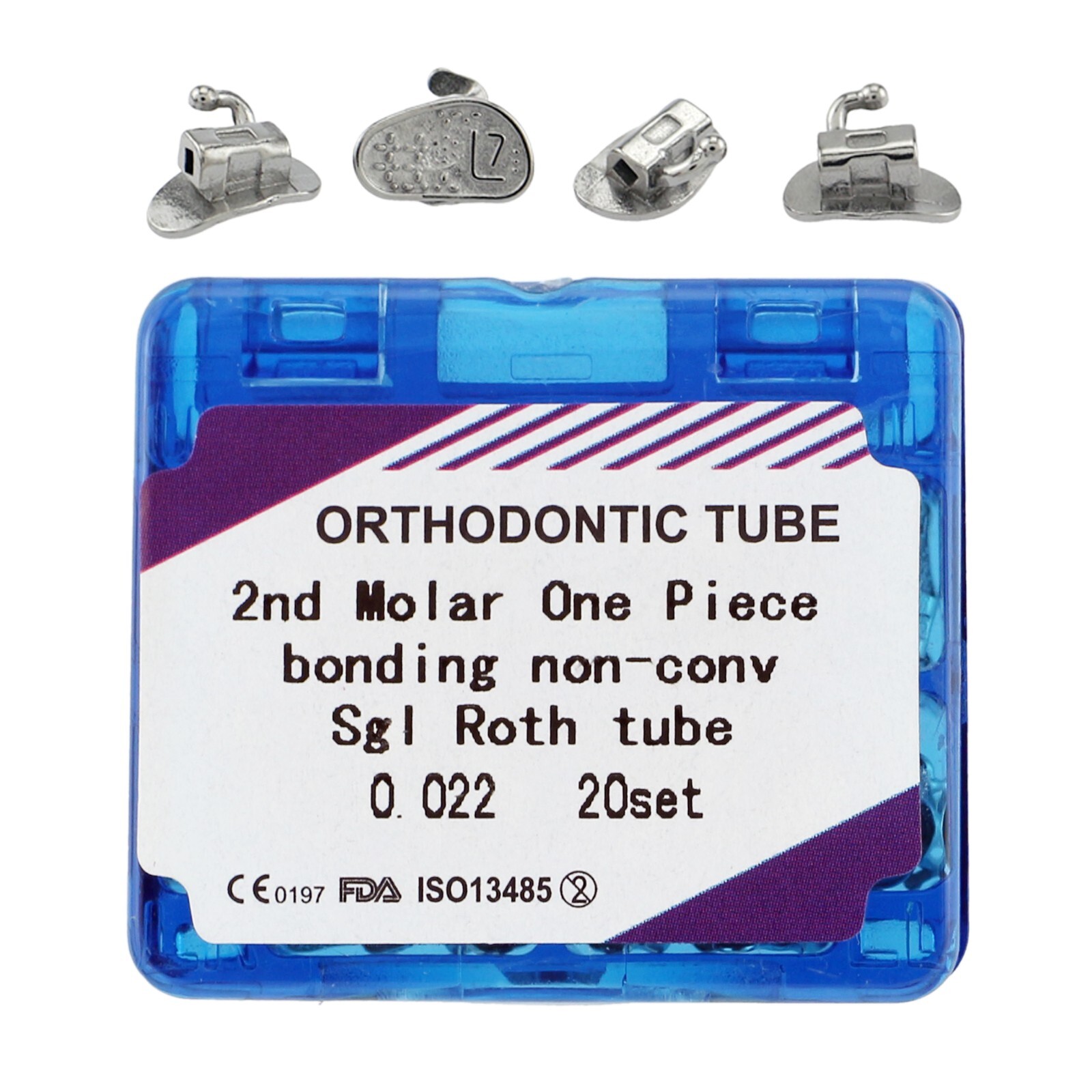 20sets Dental Orthodontic Buccal Tubes Molar Tube MBT Roth 022 1st 2nd Bondable