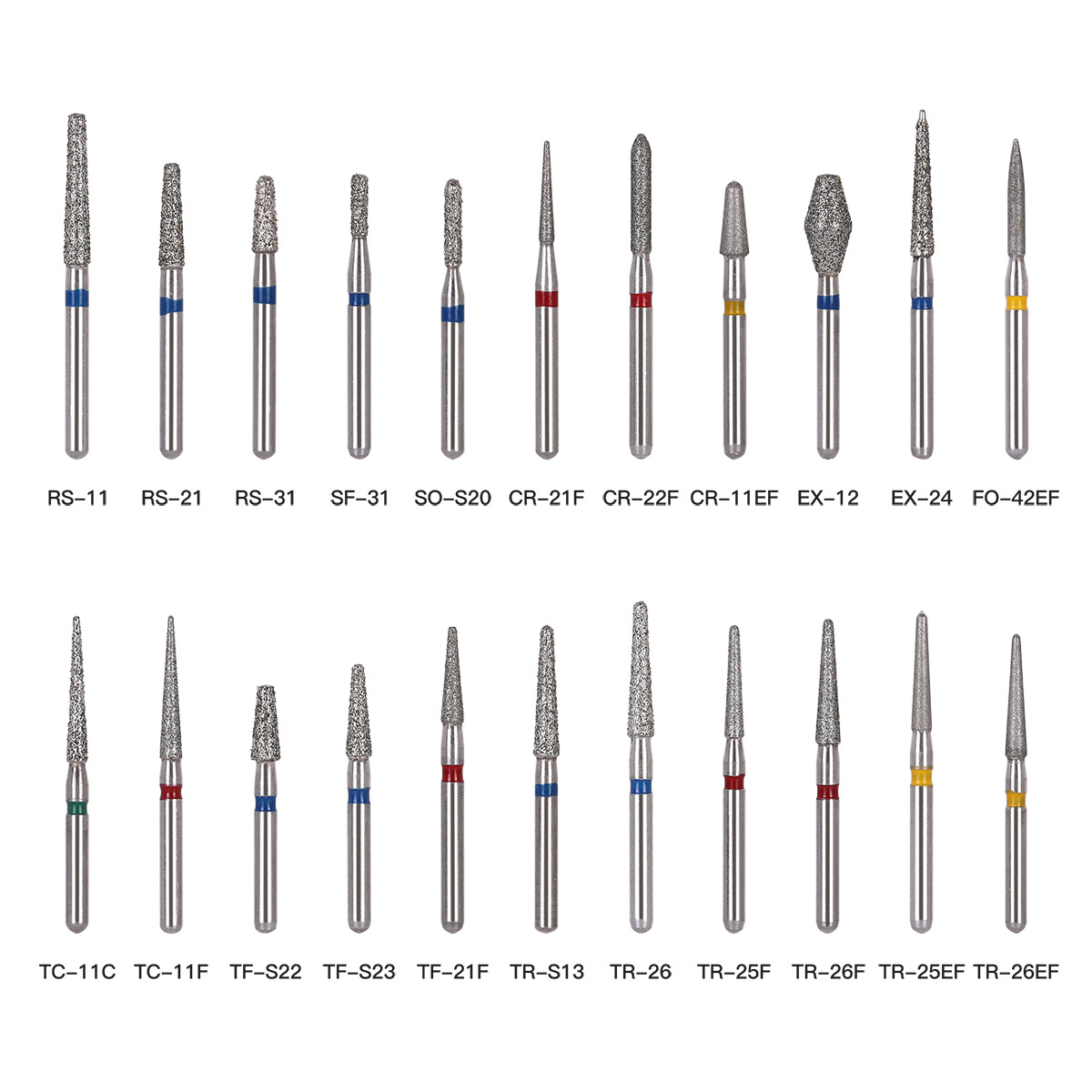 AZDENT 5pcs Dental Fresas de diamante Bur Fit High Speed Handpiece Friction Grip