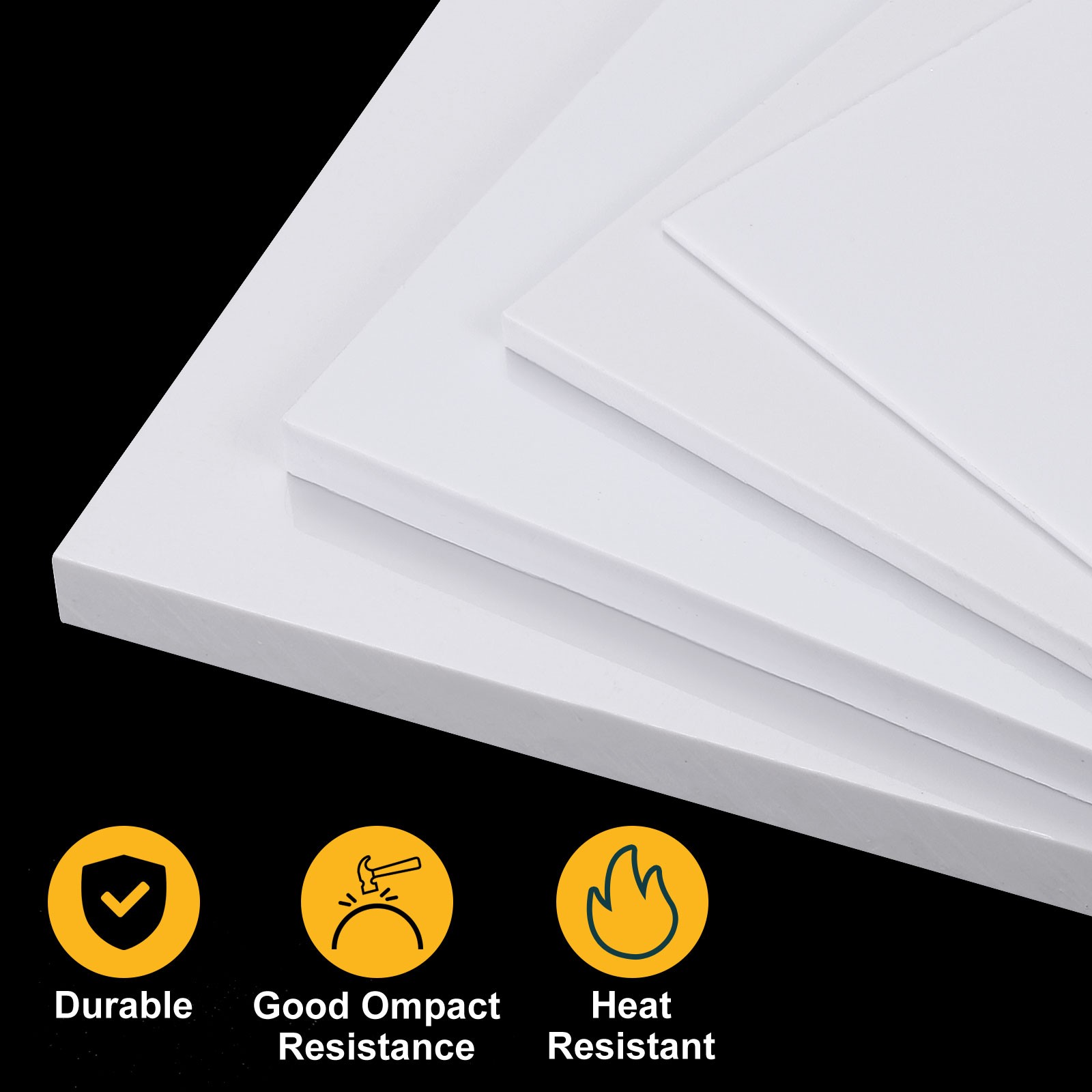 4 Pack ABS Plastic Sheet 0.02″ Thick 6″x6″ Flexible Hard Plastic Sheet White