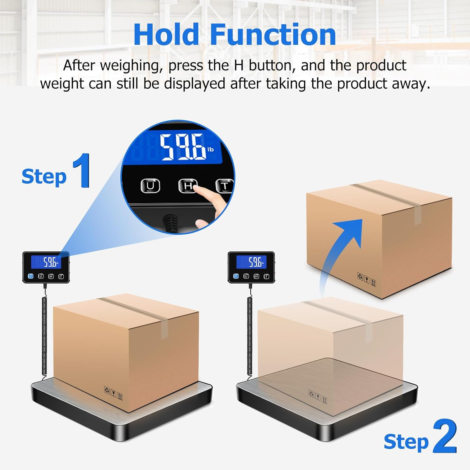 Shipping Scale, 440Lb/0.35Oz High Accurate Digital Postal Scale with Hold/Tar…