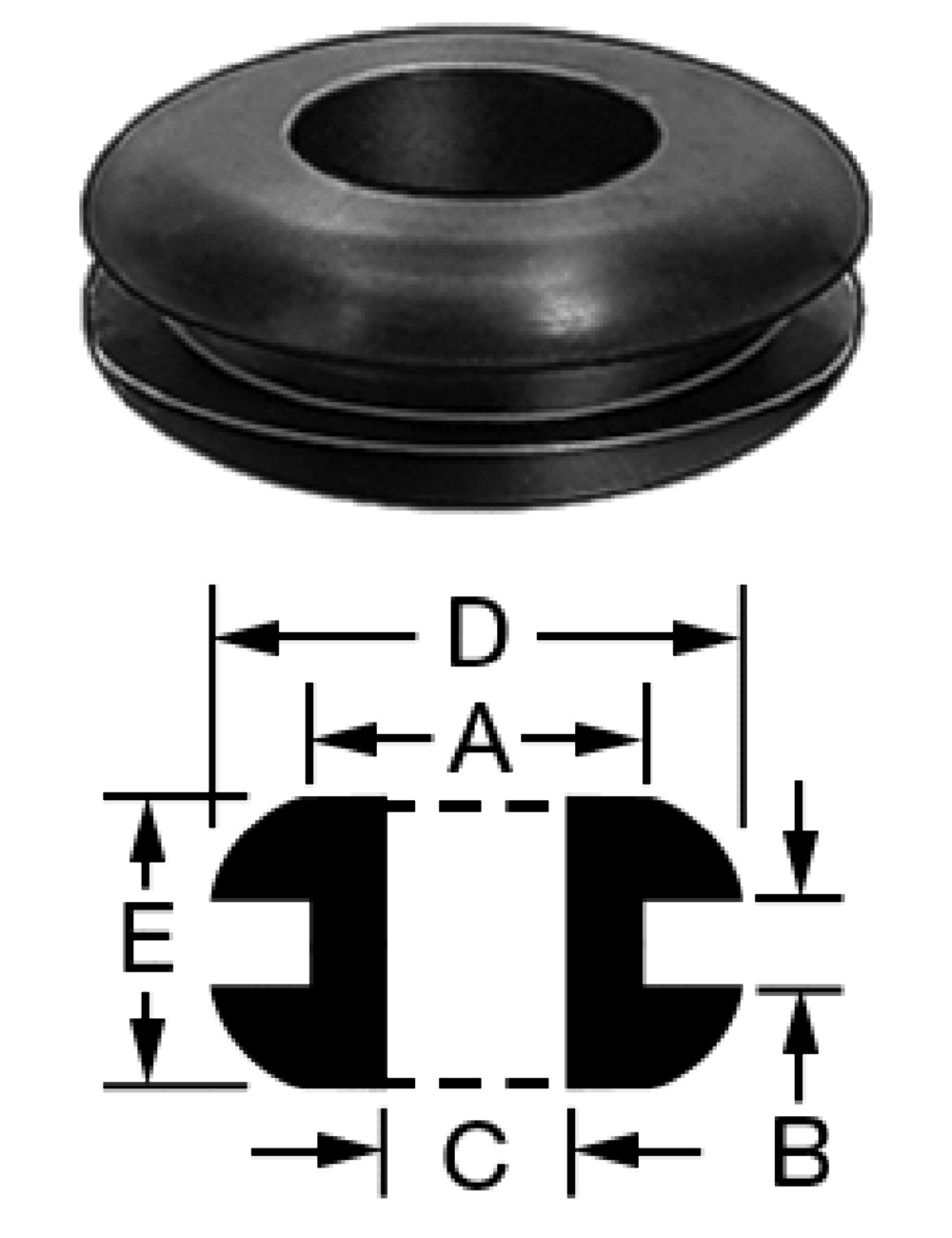 Four Pack Brand NEW Geniune ProCraft 1/2″ Black Rubber Grommets RG500/1.0
