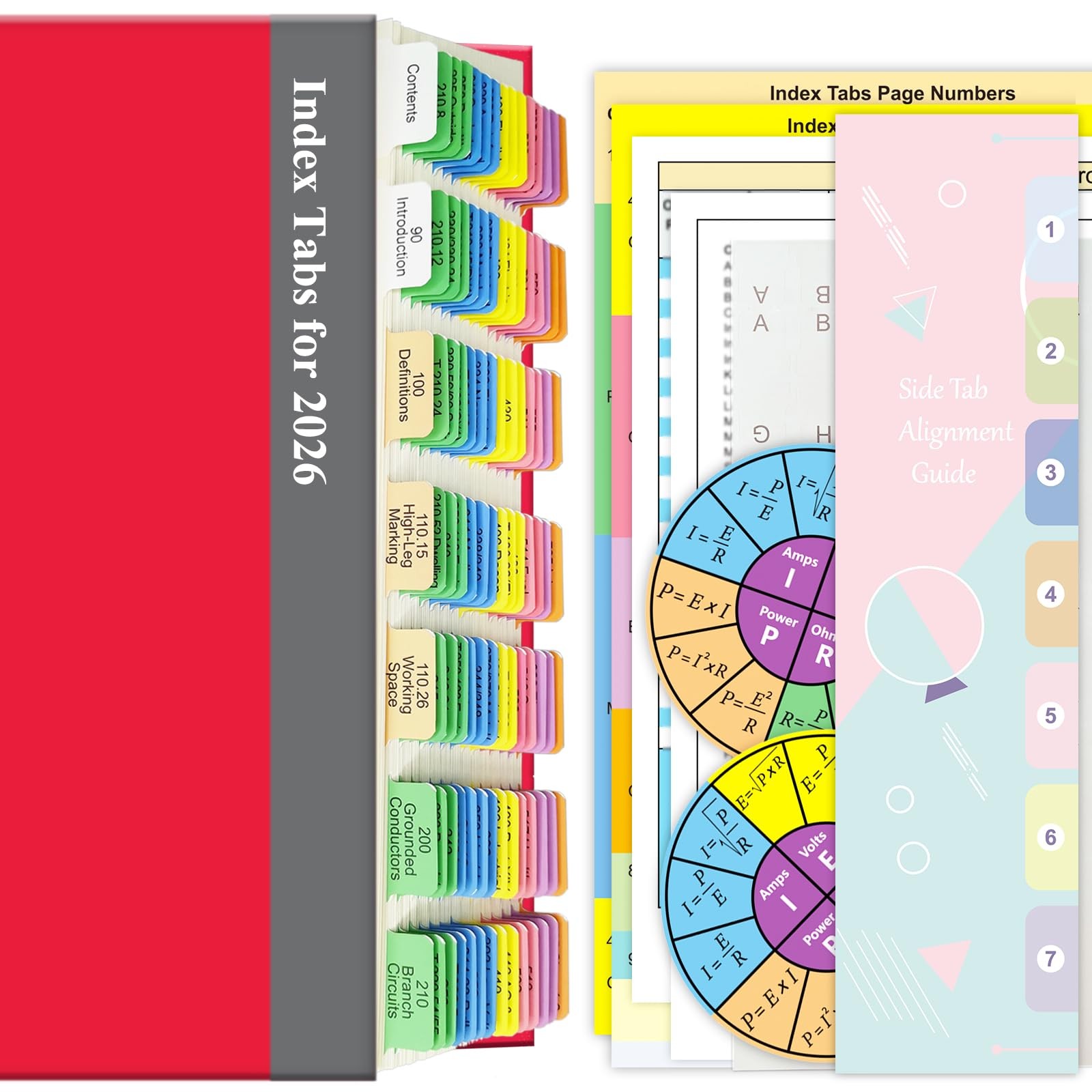 Index Book Tabs for NEC 2026 Code Book, Side + A-Z Tabs, Laminated Durable..