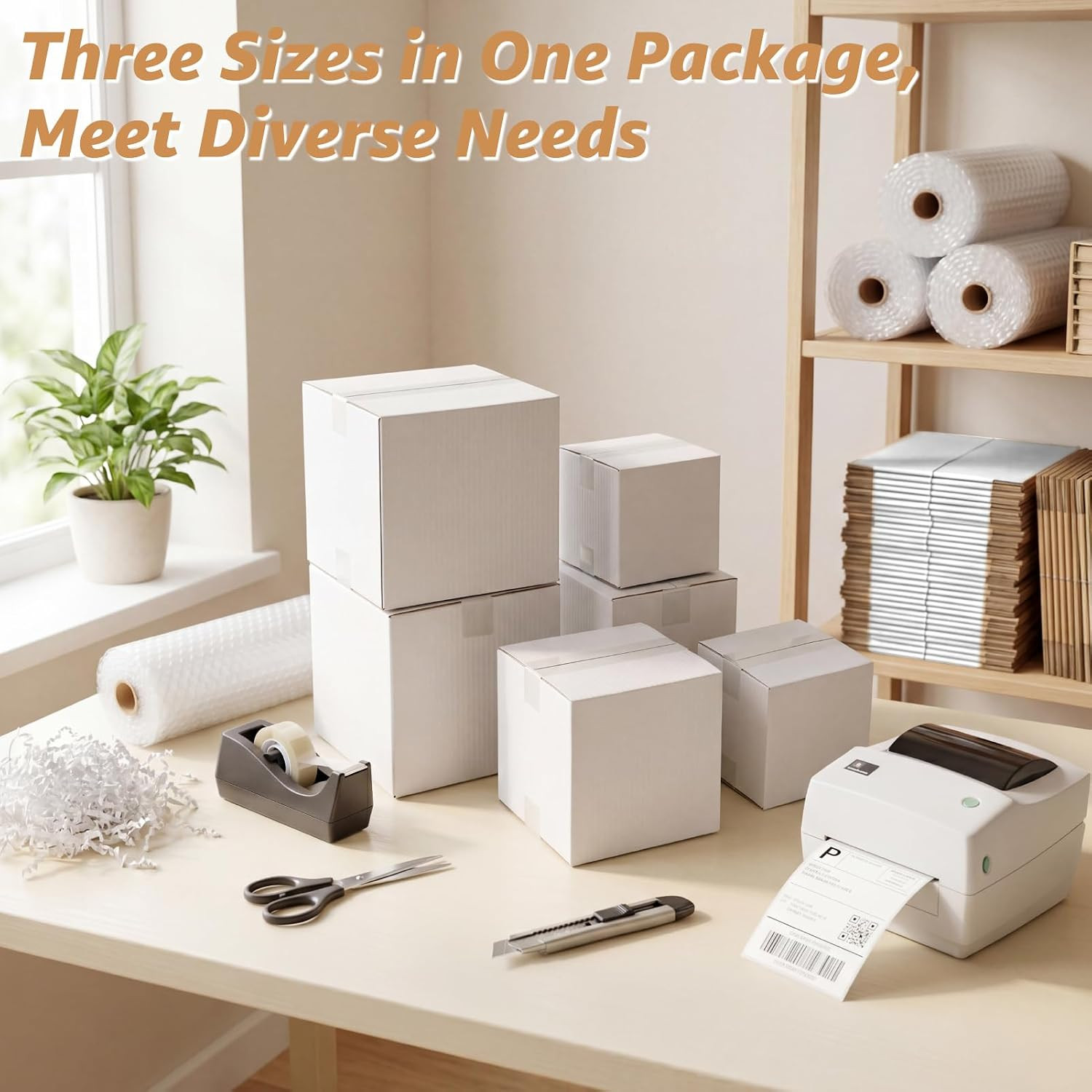 30 Pack 4X4X4, 5X5X5, 6X6X6 Assorted Sizes Shipping Boxes for Small Business, Ea