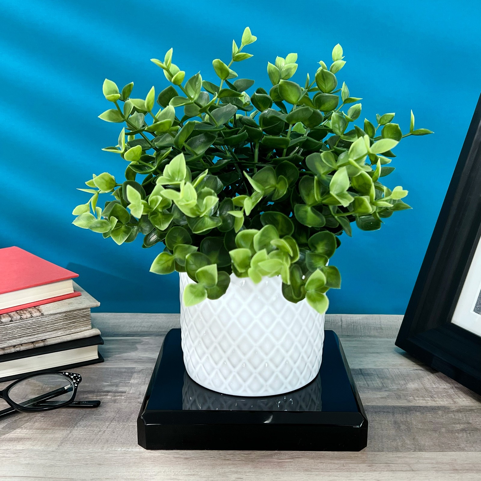 Plymor Black Polished Acrylic Square Beveled Display Base, 6″ W x 6″ D x 1″ H