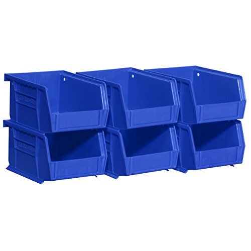 Plastic Storage Bins Hanging Stacking Containers, 5″/4″/3″ – 6 Pack