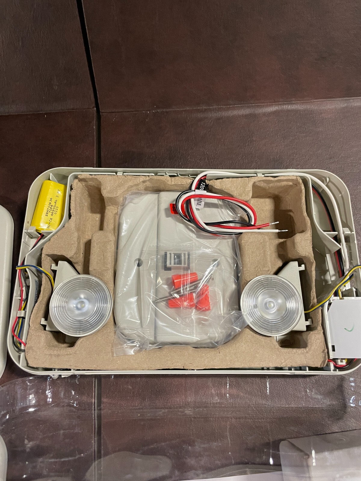 Lavex Industrial Emergency Exit light 020958- NOS- Sealed, Open Box