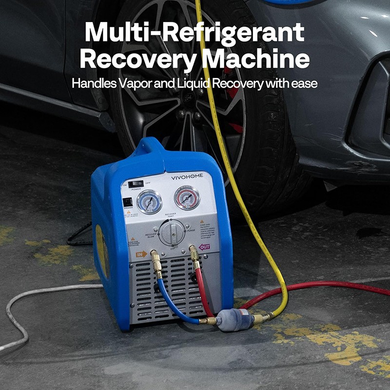 110-120V 60 Hz Portable Refrigerant Recovery Machine Single Cylinder 3/4HP