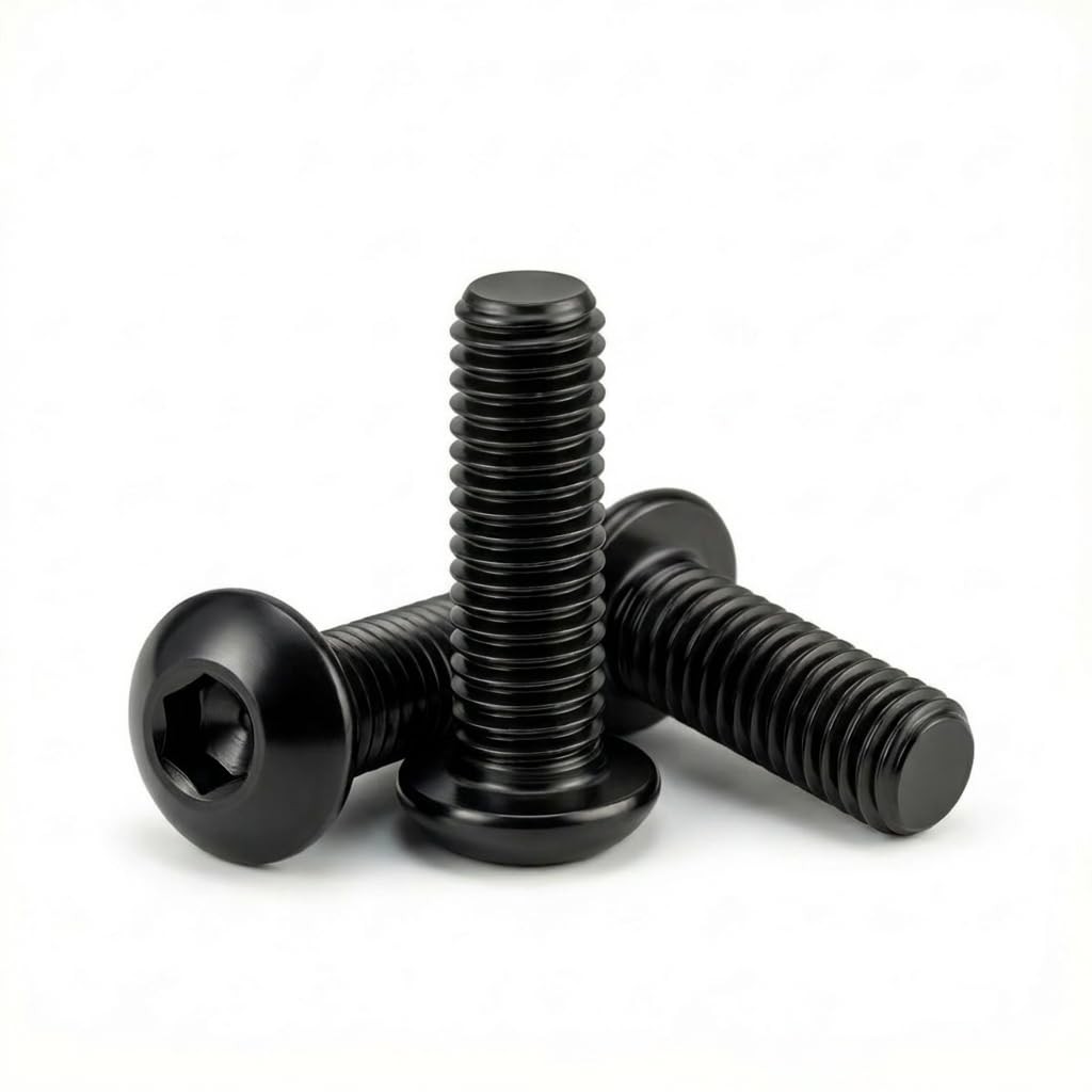 M3 X 4Mm (100 Pack) Button Head Socket Cap Screws, Black Oxide 304 Stainless Ste
