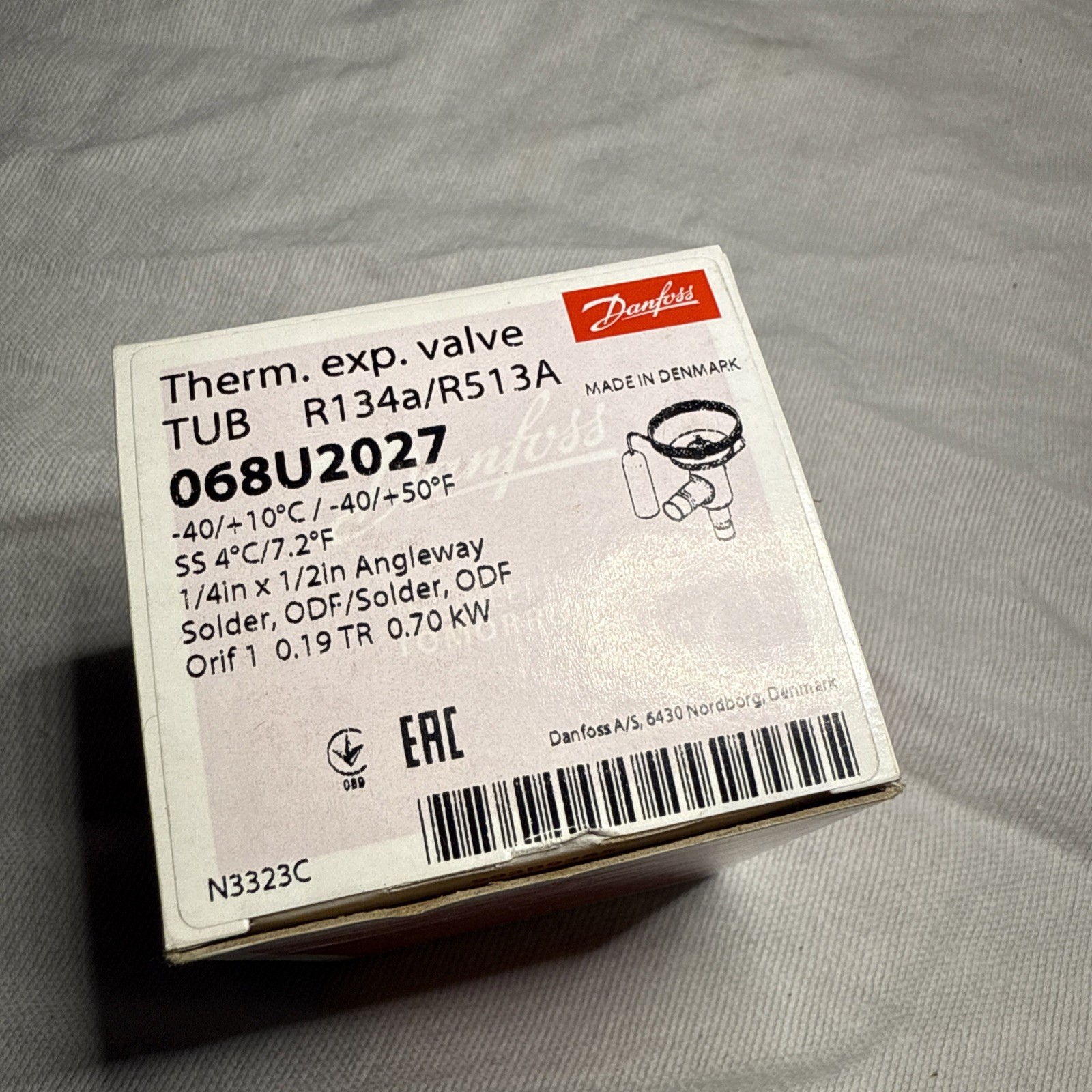 Thermostatic expansion valve, TUB, R134a/R513A068U2027