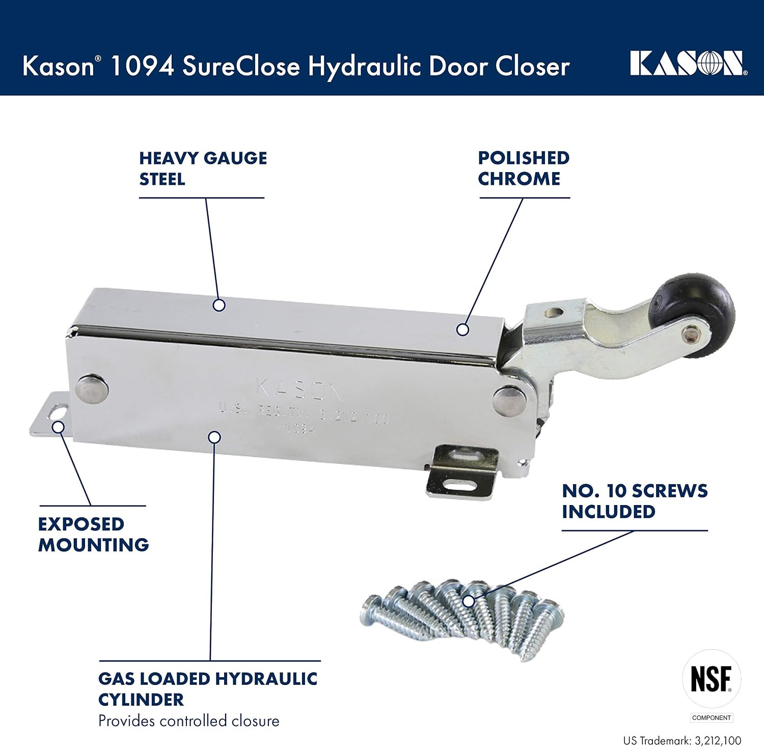1094 Sureclose Hydraulic Door Closer, Exposed Mounting, 11094000003