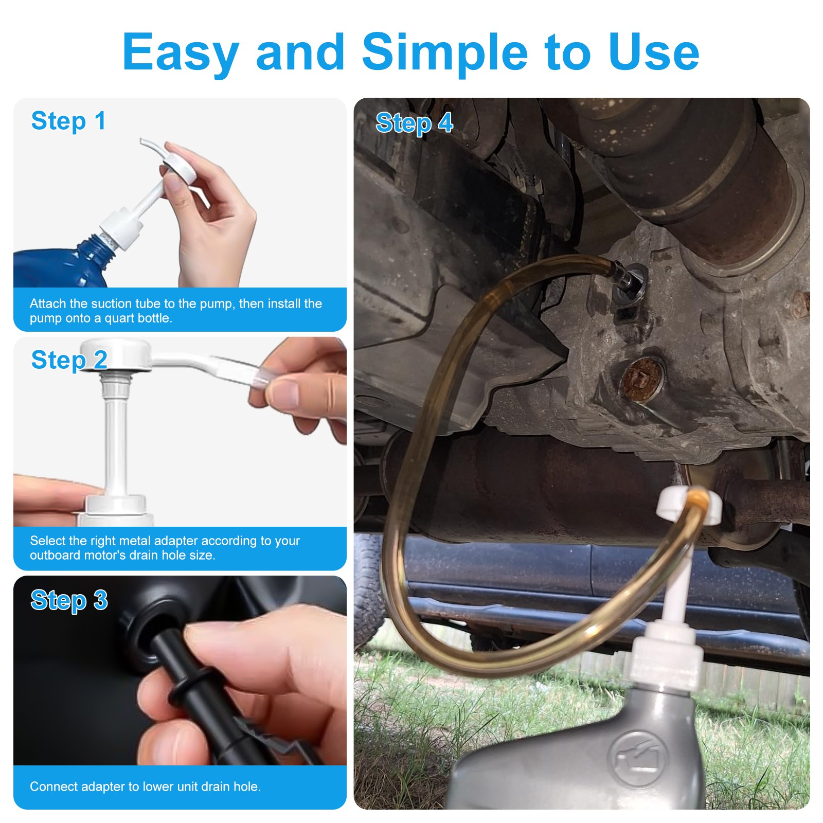 2pcs Fluid Pump for Quart Bottles Gear Oil Transmission & Differential Transfer