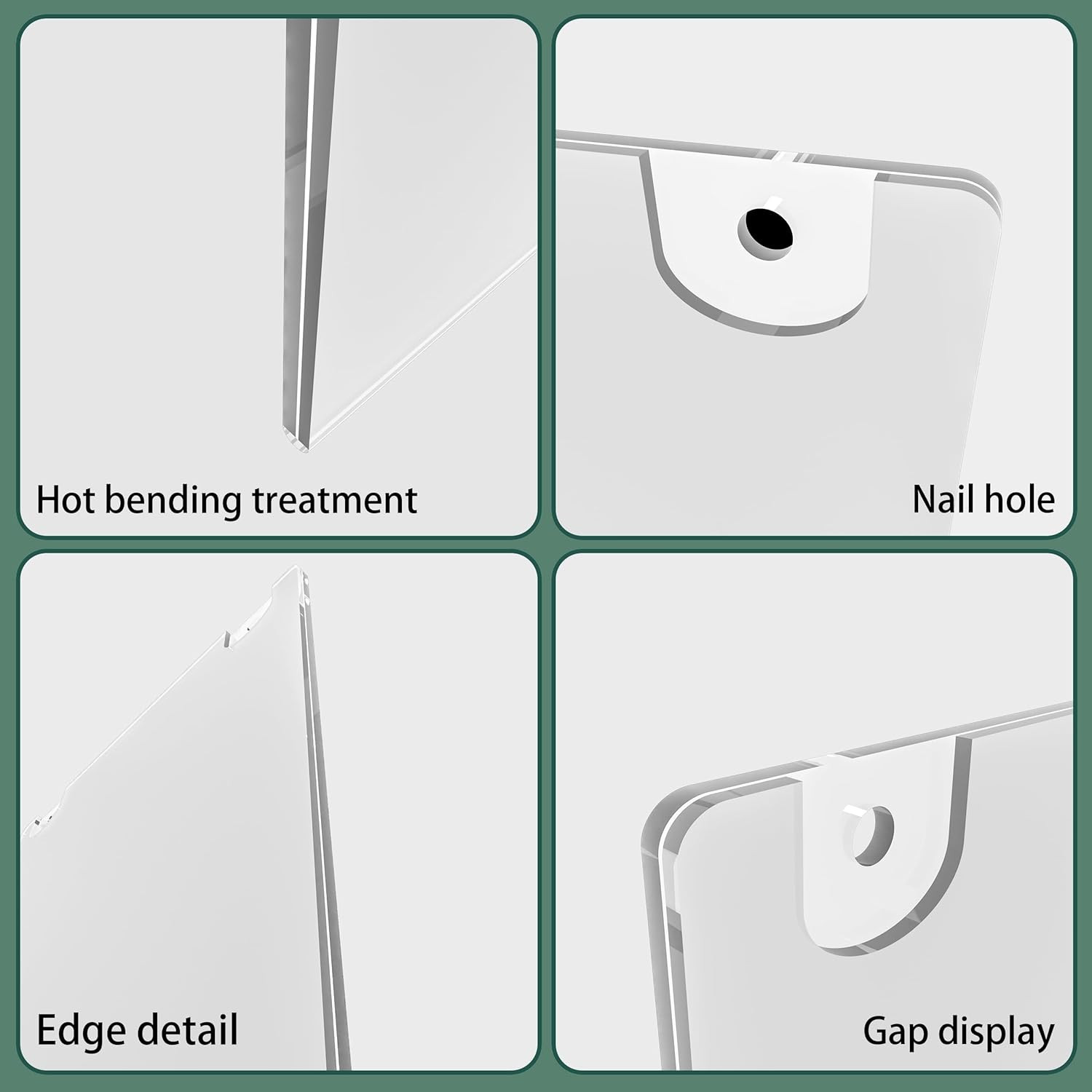 Acrylic Sign Holder 8.5 X 11 Wall Mount, Plastic Picture Frames for Wall, Clear