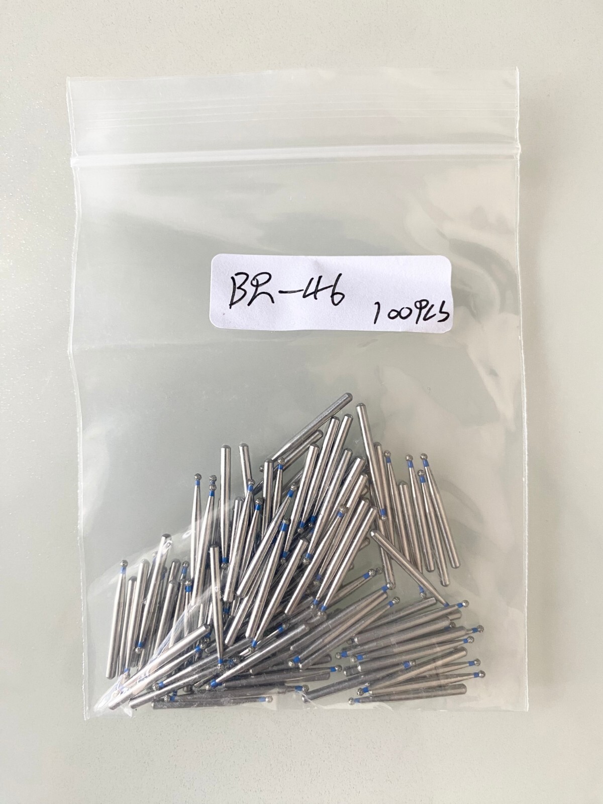 100 PCS BR-46 801-012 Ball Round Type Dental Diamond Burs FG Shank Dia. 1.6mm