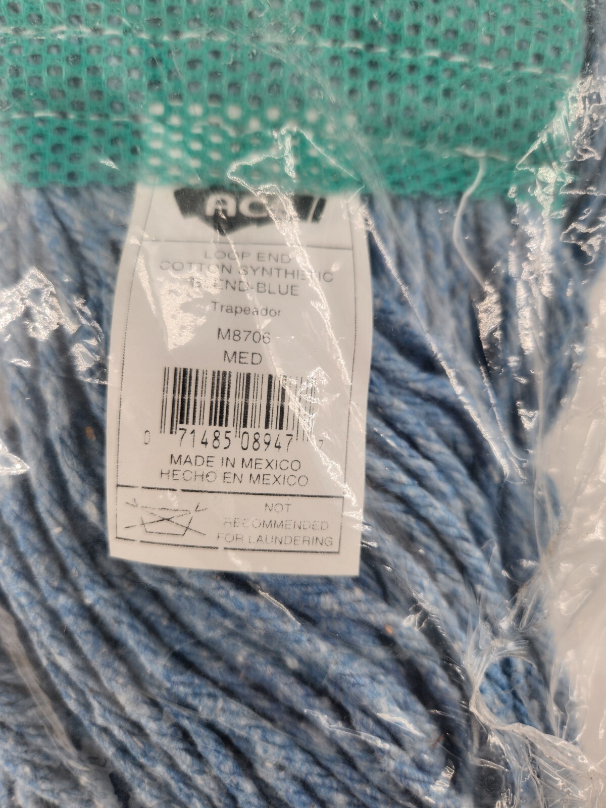 ACS Industries – M8706 – Medium Mop Head – Cotton/Synthetic – Blue – Case of 12