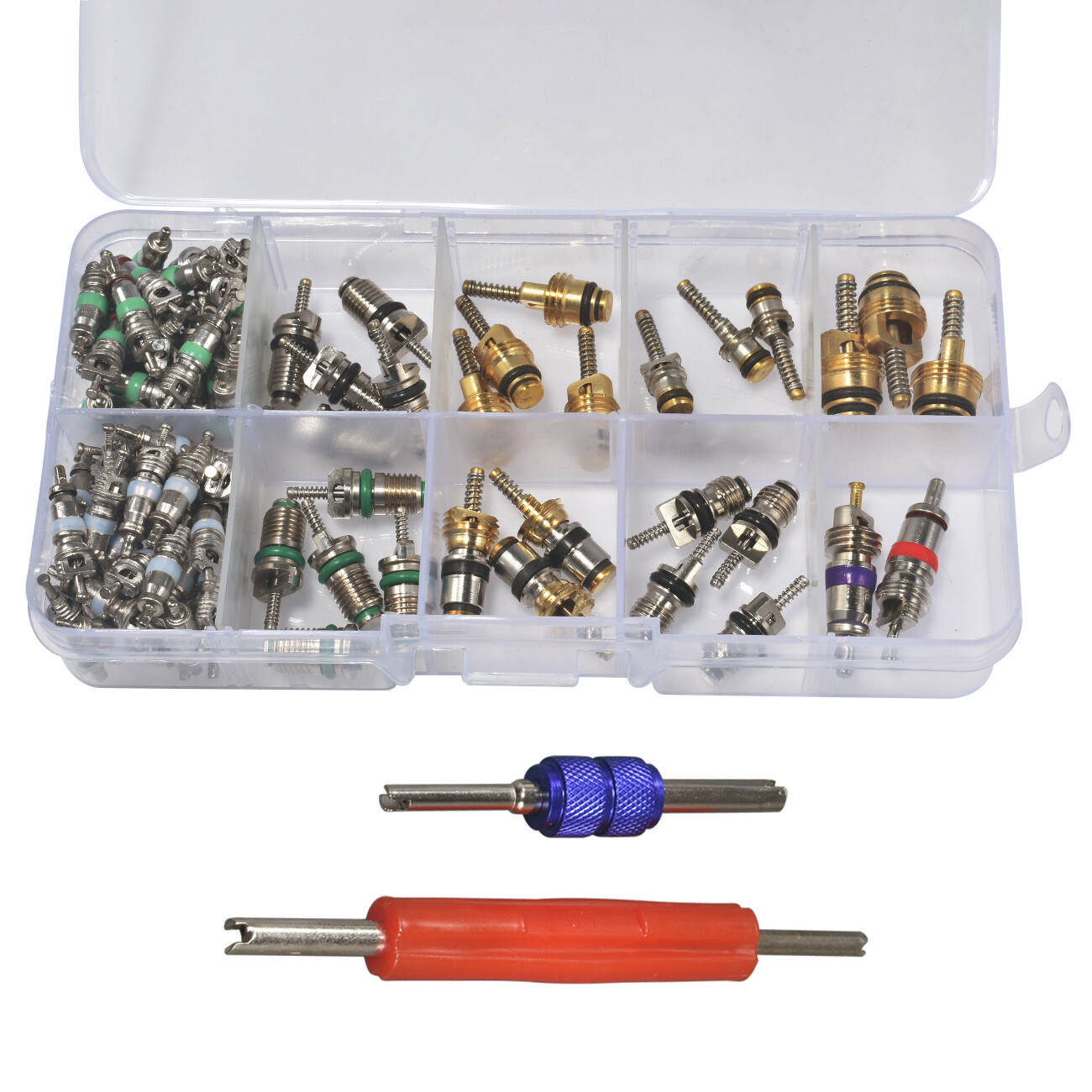 102pcs Car R12 & R134a A/C Air Conditioner Schrader Valve Core Remover Tool Kit
