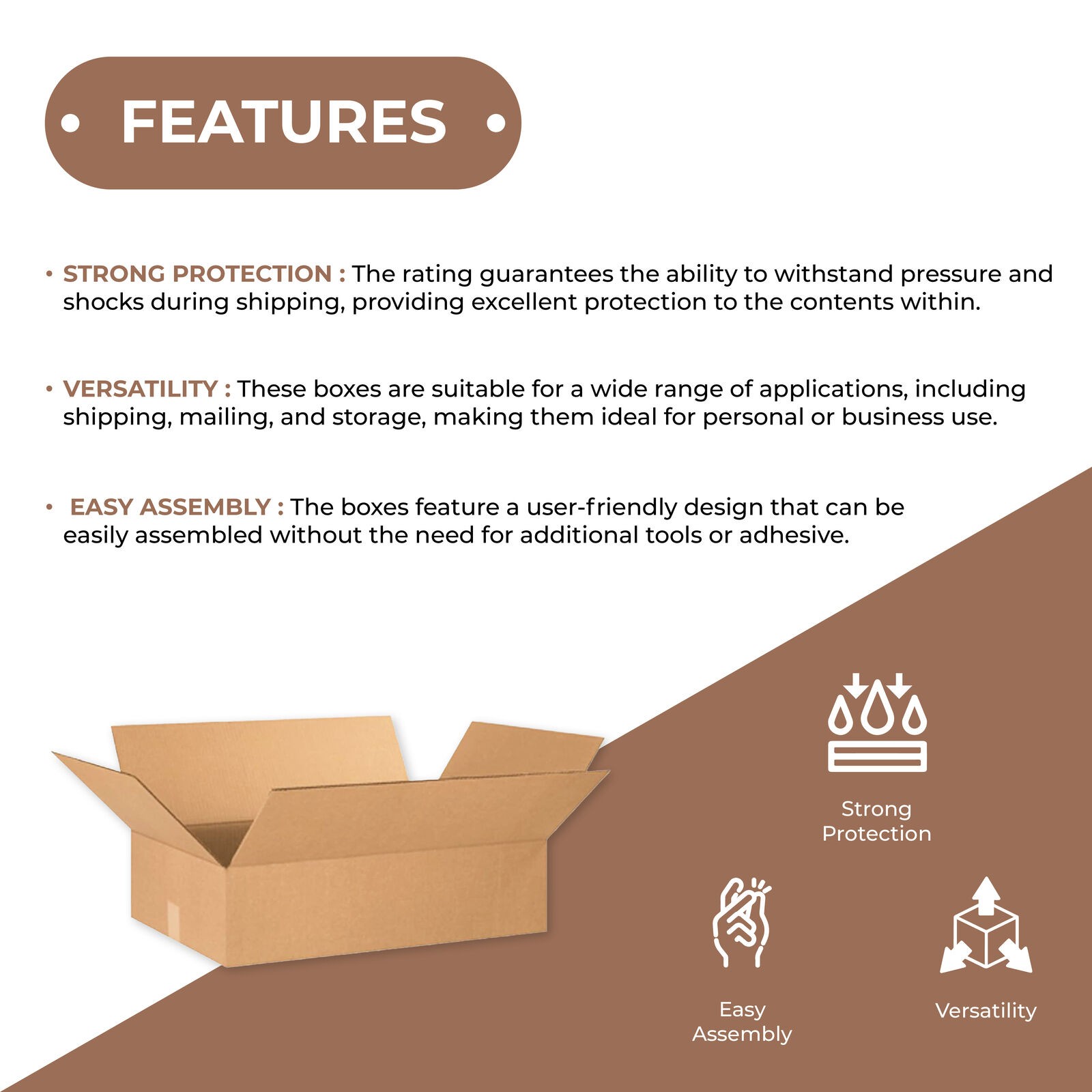 20 x 12 x 4″ Flat Corrugated Boxes, ECT-32 Brown Shipping/Moving Boxes 25/Bundle
