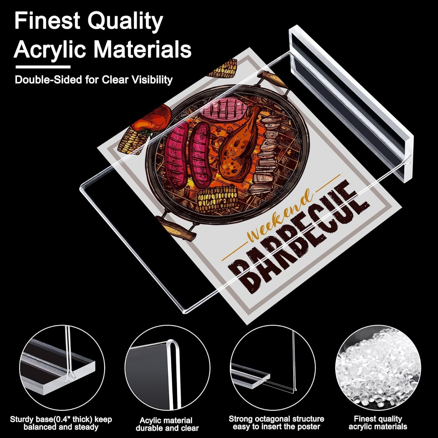 Acrylic Sign Holder 8.5 x 11 Inch 3 Pack, Clear Display Sign Stand for Store …
