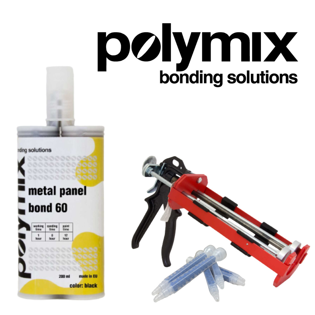 Polymix Black Metal Panel Bond 60 Minute Cartridge 50ml