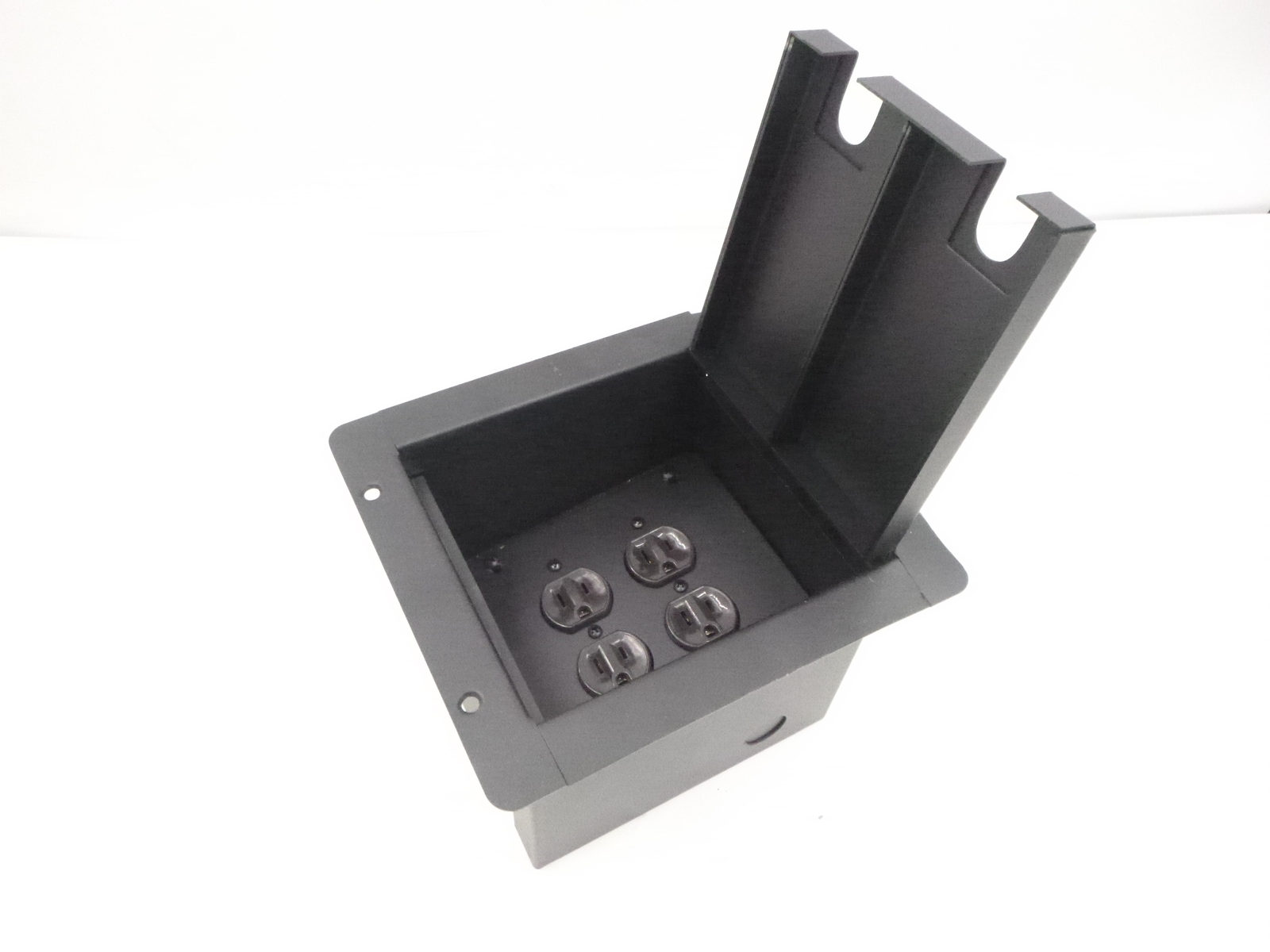 Elite Core FB-QUAD-AC Recessed Metal Floor Box w/Quad AC Outlets