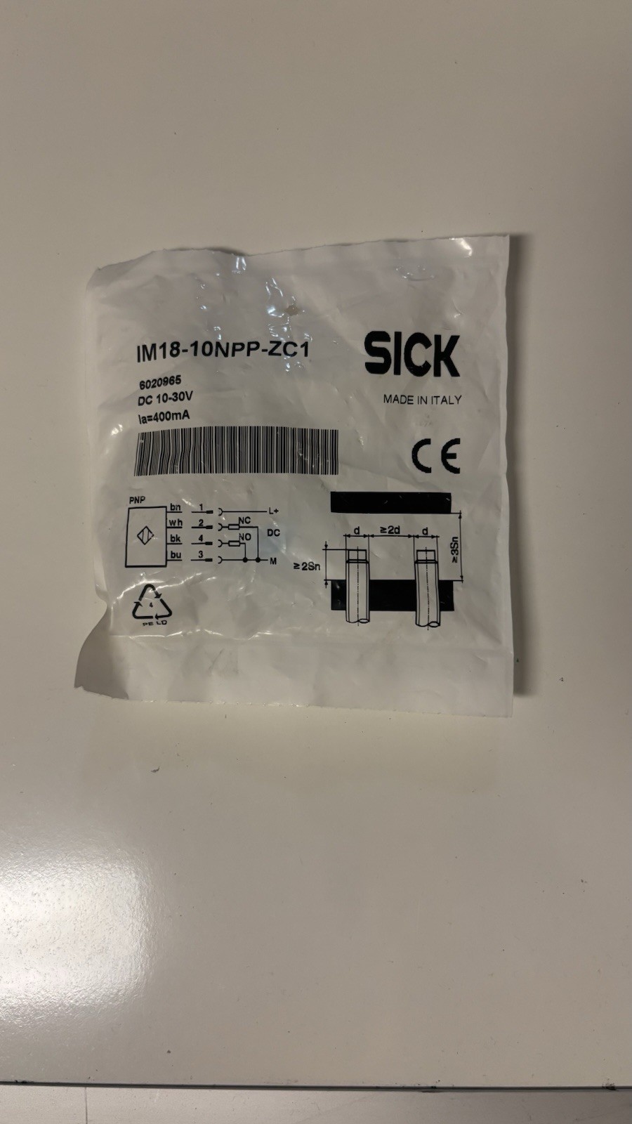 SICK IM18-10NPP-ZC1 Inductive Proximity Sensor