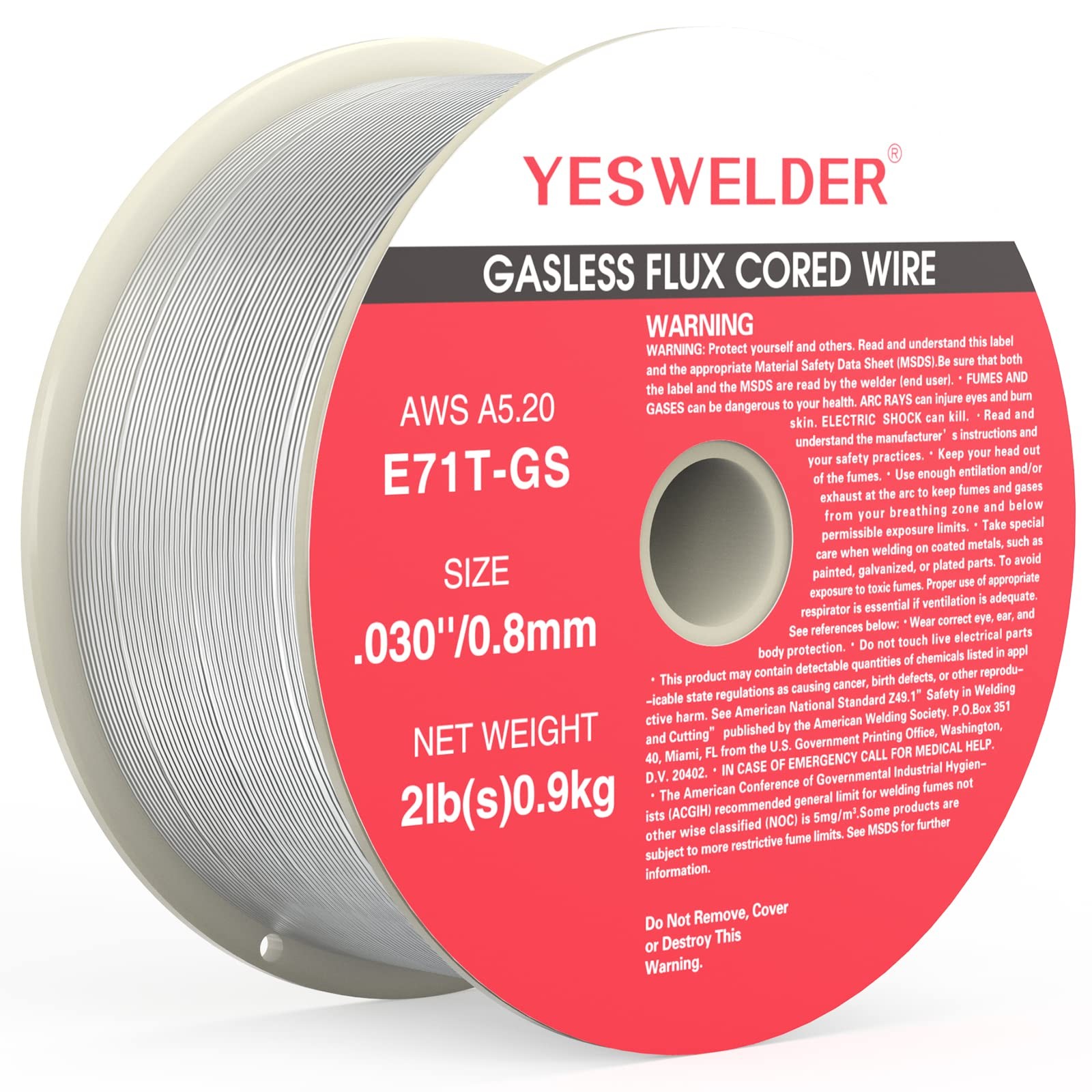 Flux Core Gasless MIG Wire, E71T-GS Mild Carbon Steel .030-Inch Diameter 2-Po…