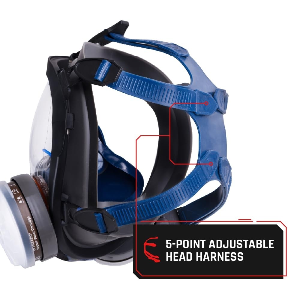 Full Face Respirator Mask – Air Purifying, Organic Vapor & Particulate -…