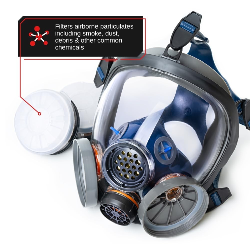 Full Face Respirator Mask – Air Purifying, Organic Vapor & Particulate -…