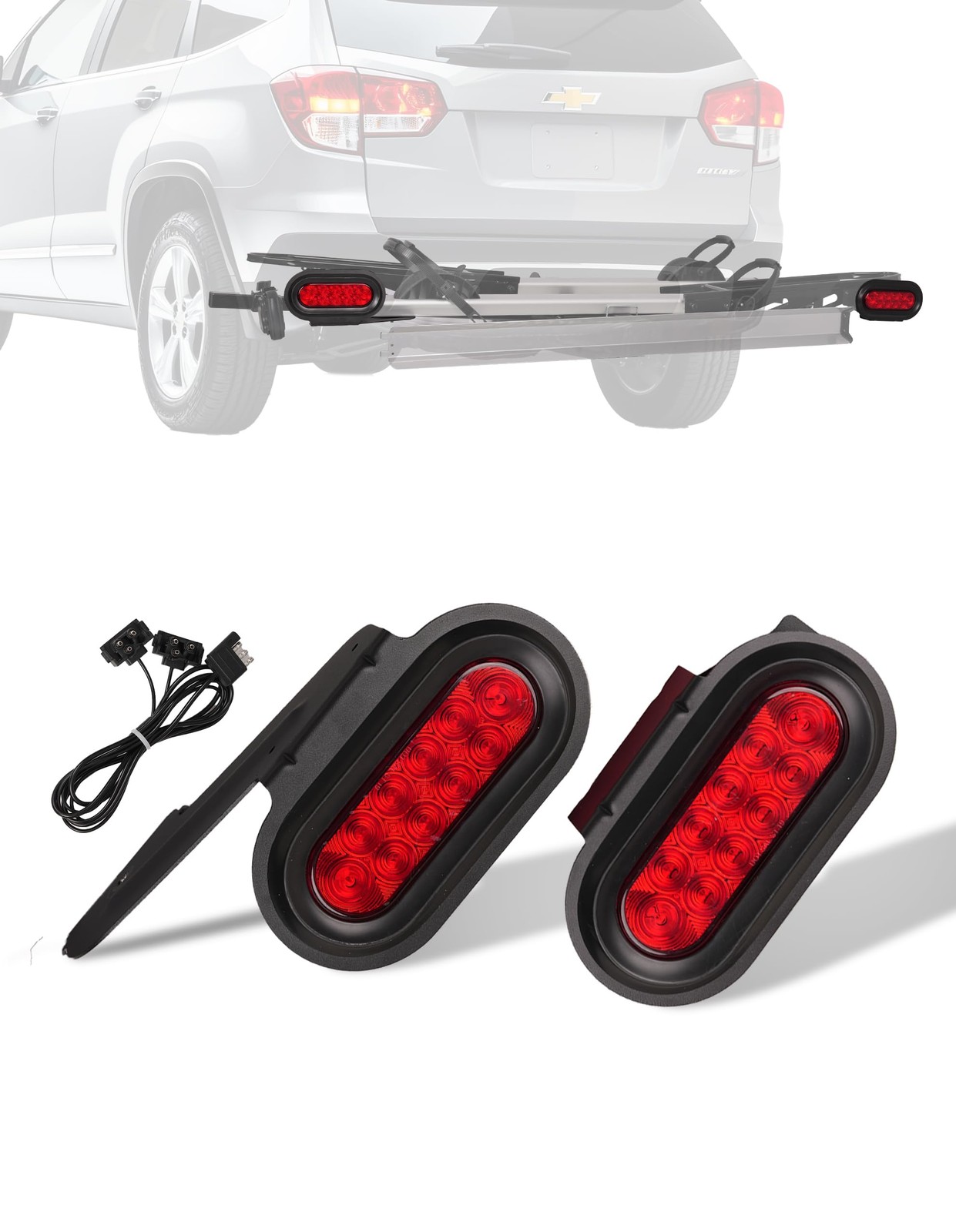 Young Electric Young Bike Rack Brake Kit 6 Inch 10Leds Oval Red Led Tail 2Pcs