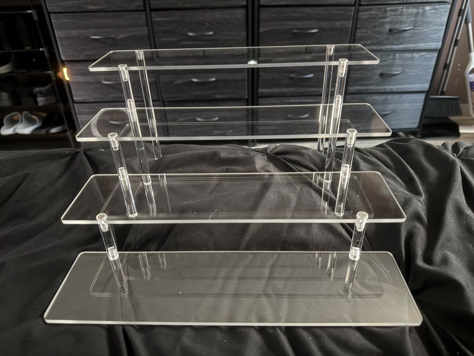 4 Tier Acrylic Perfume Organizer Stand, Clear Display 11.6 x 10.5 x 5.7 inches