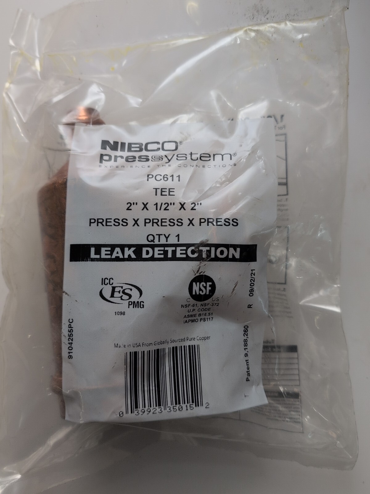 NIBCO PC611 Press Tee 9104255PC