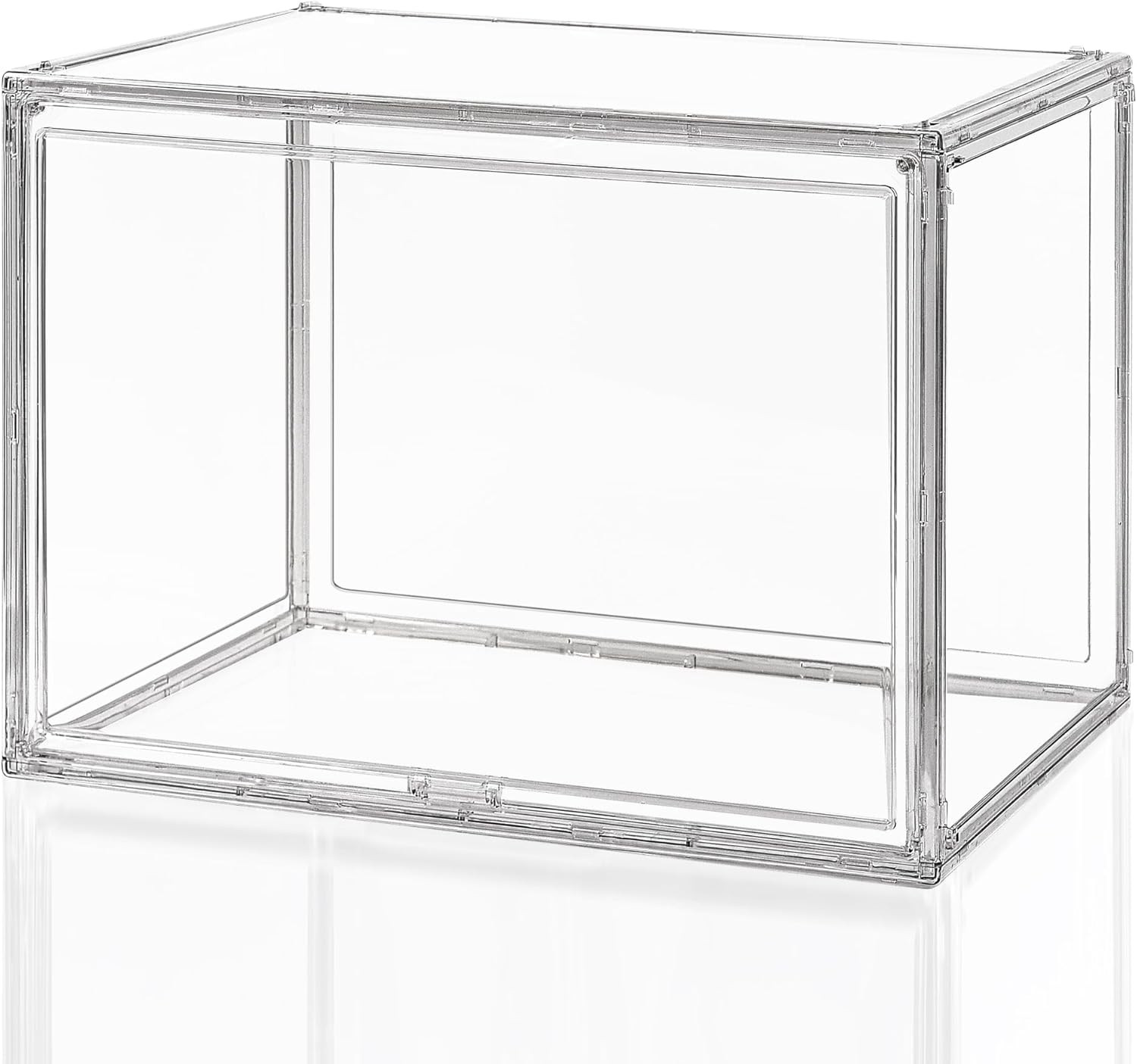 Clear Acrylic Display Case – Stackable Storage Box with Magnetic Lid, Large