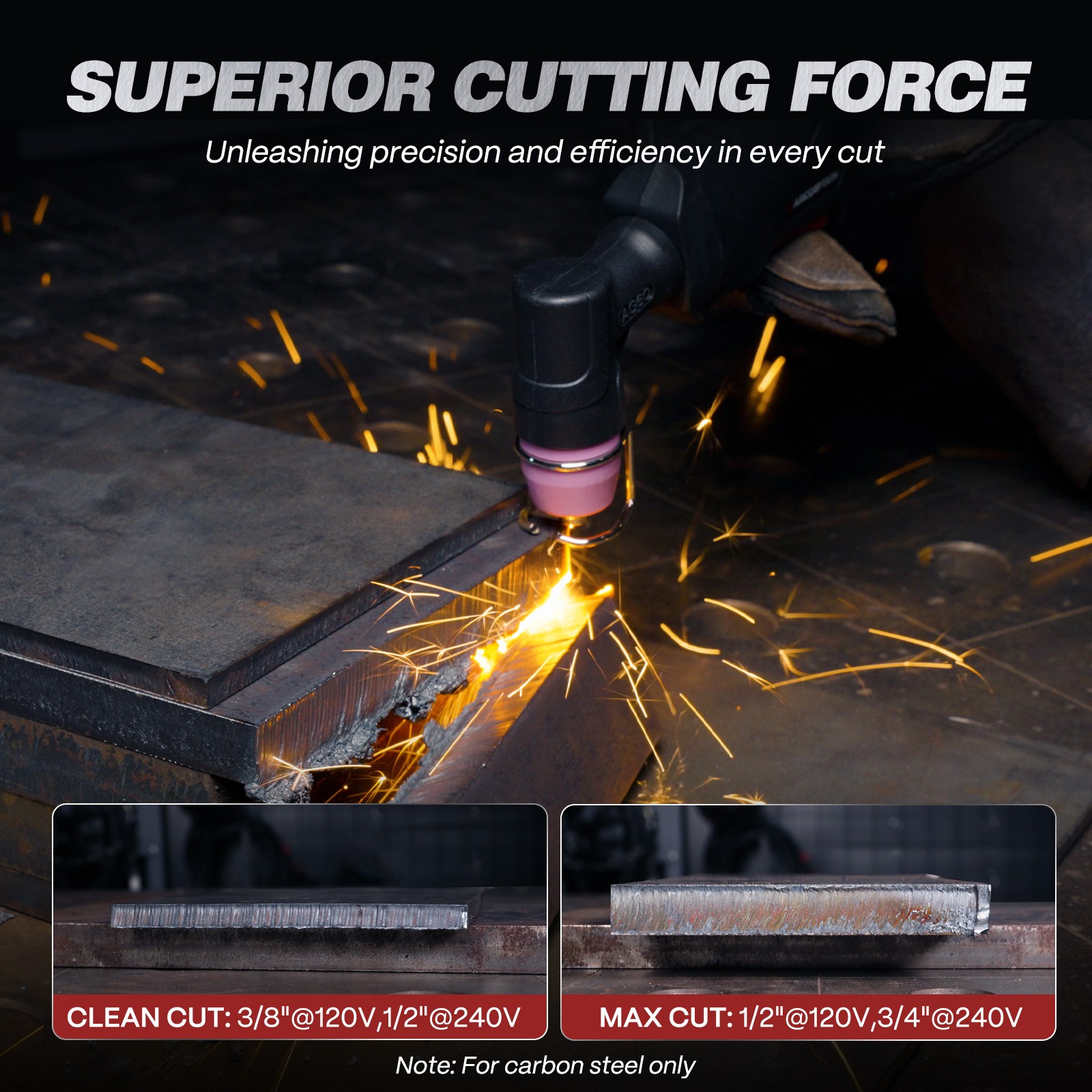 ARCCAPTAIN 55A Plasma Cutter Non-Touch Pilot Arc High-Frequency DIGITAL 120/240V