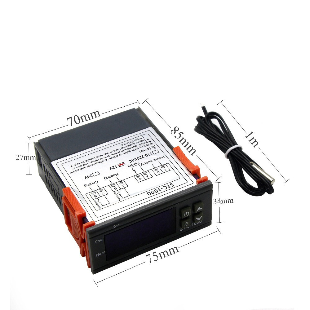AC 110V Universal STC-1000 Digital Temperature Controller Thermostat w/ Sensor