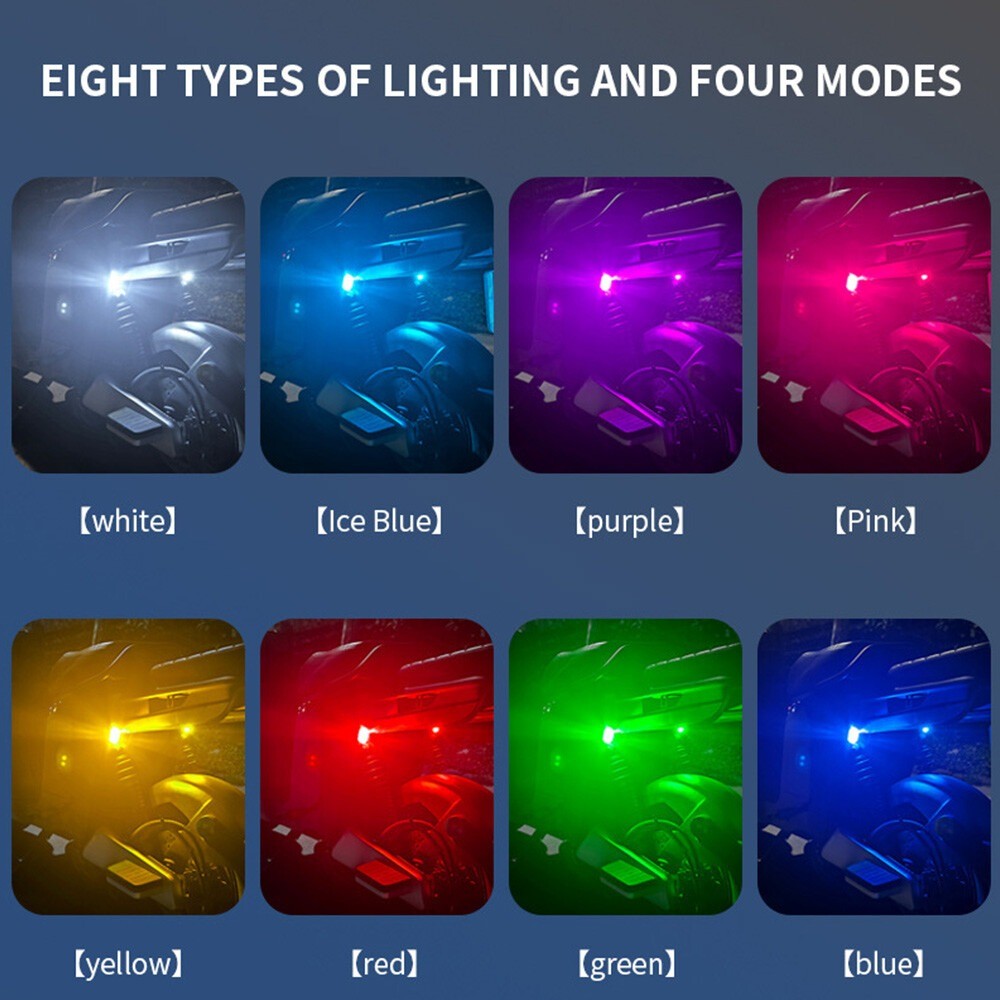 4X Wireless LED Strobe Light 8 Colors Rechargeable Anti-Collision Warning Lights