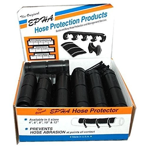 EPHA HP6-B 3.25″ x 6″ Black Hose Protectors w/ Ties ( Box of 50 )