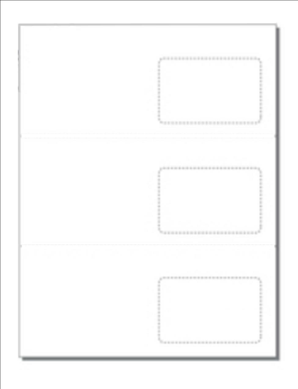 Blank Mailer w Club Card (3-5/8″ x 8″), 3-UP on 8.5″ x 11″ Wh Vellum- 250 Sheets
