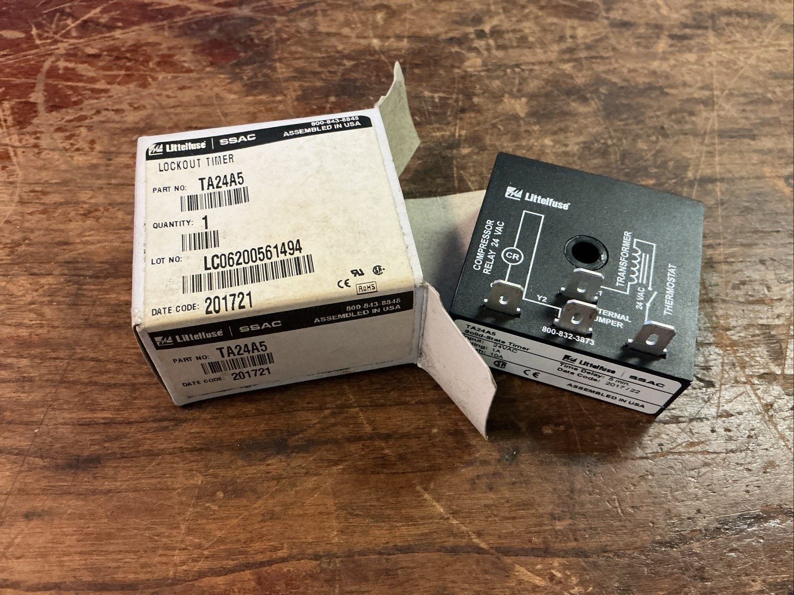Littlefuse TA24A5 Lockout Timer Relay 24V (new)