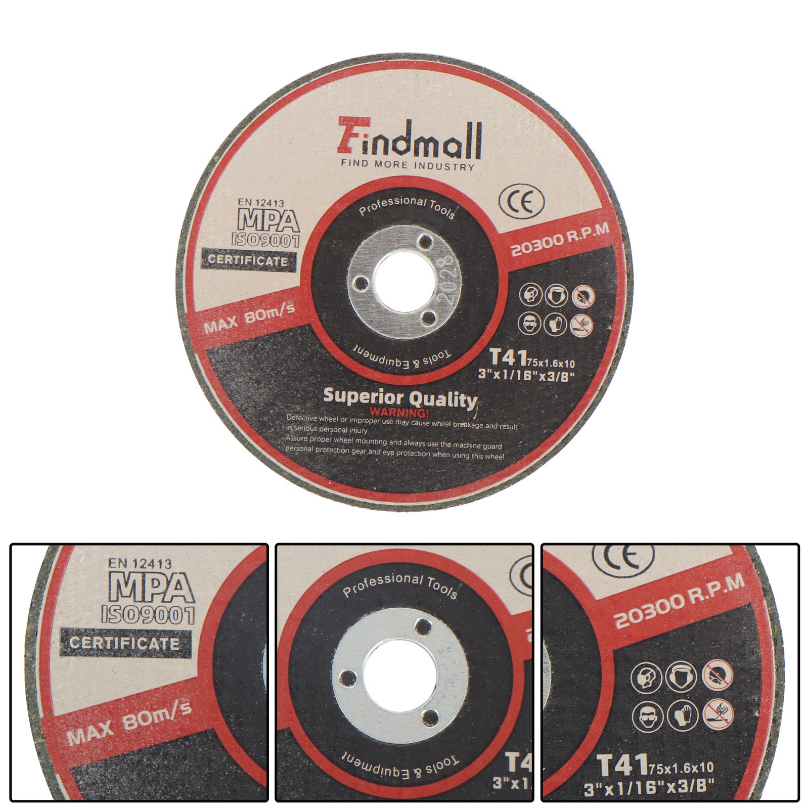 50 Pcs 3″x1/16″x3/8″ Metal & Stainless Steel Cutting Disc for Die Grinders
