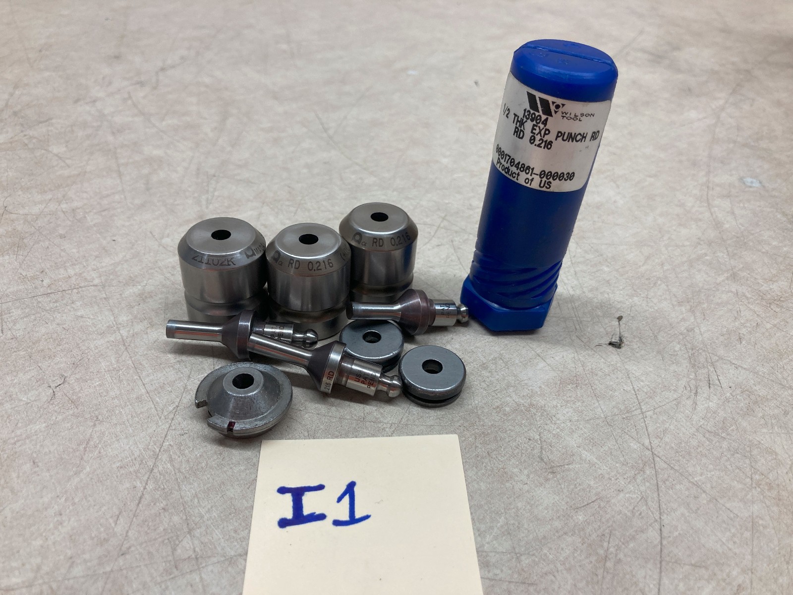 Lot of 3 Amada 0.5″ RD 0.216 EXP Punch Press Punches Amada Standard
