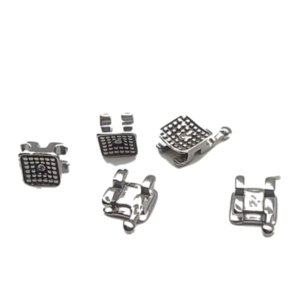 Dental Orthodontics MIM Monoblock Brackets Mini Edgewise 022 345hooks Mesh Base
