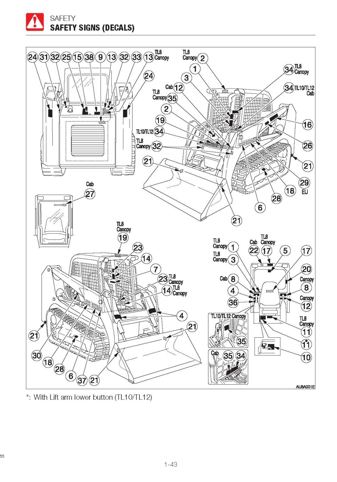8 10 12 Track Loader Operator Maint Manual Fits Takeuchi TL8 TL10 TL12