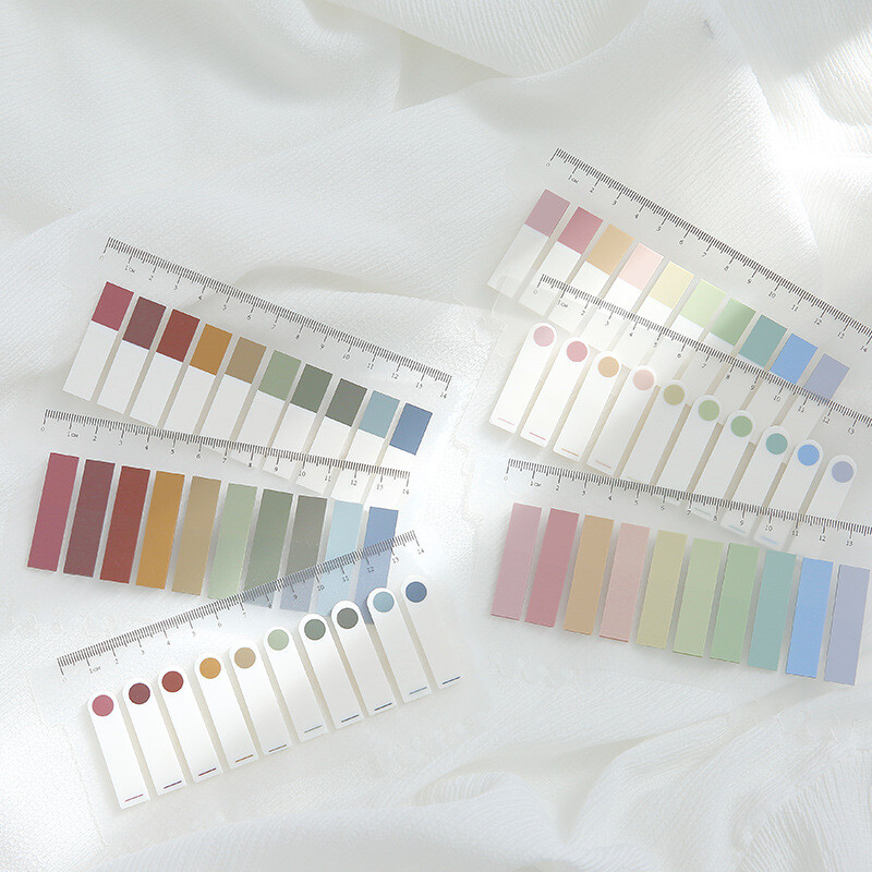 200pcs Page Markers Morandi Sticky Note Tabs Colored Book Flags Strip Index Tabs