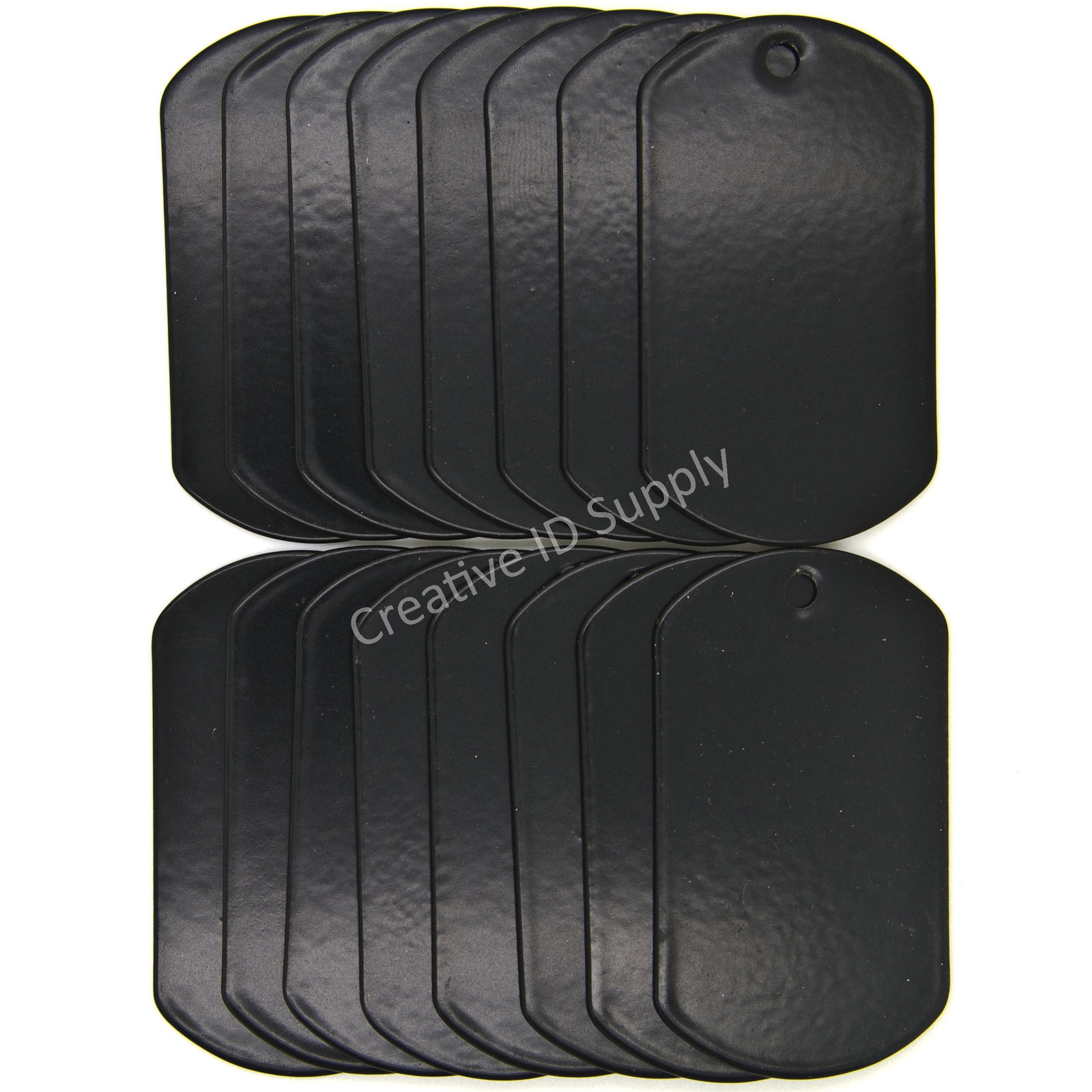 PACK OF 25 BLACK STAINLESS STEEL DOG TAG MILITARY SPEC BLANK FOR ENGRAVE
