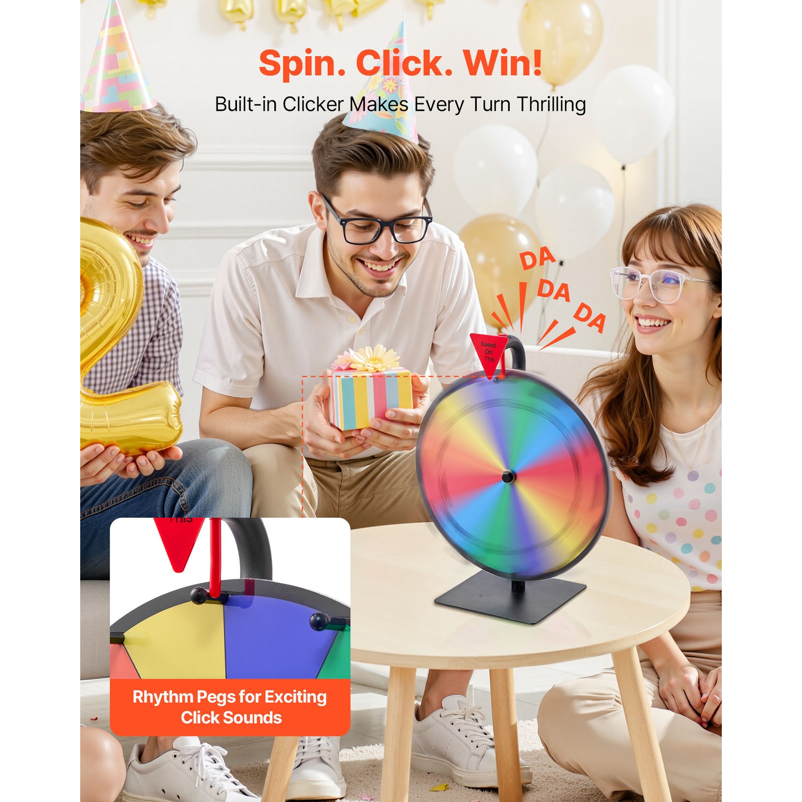Uimoso 12-Inch Spinning Prize Wheel with 12 Sections and Tabletop Stand