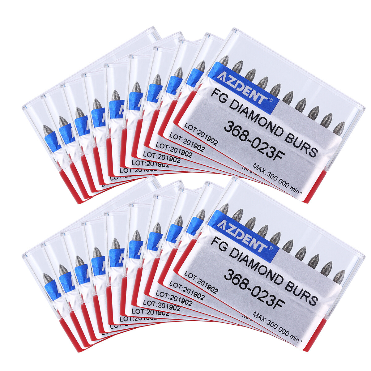 AZDENT Dental Diamond Burs Football/Fine #368-023F #379-023F Friction Grip