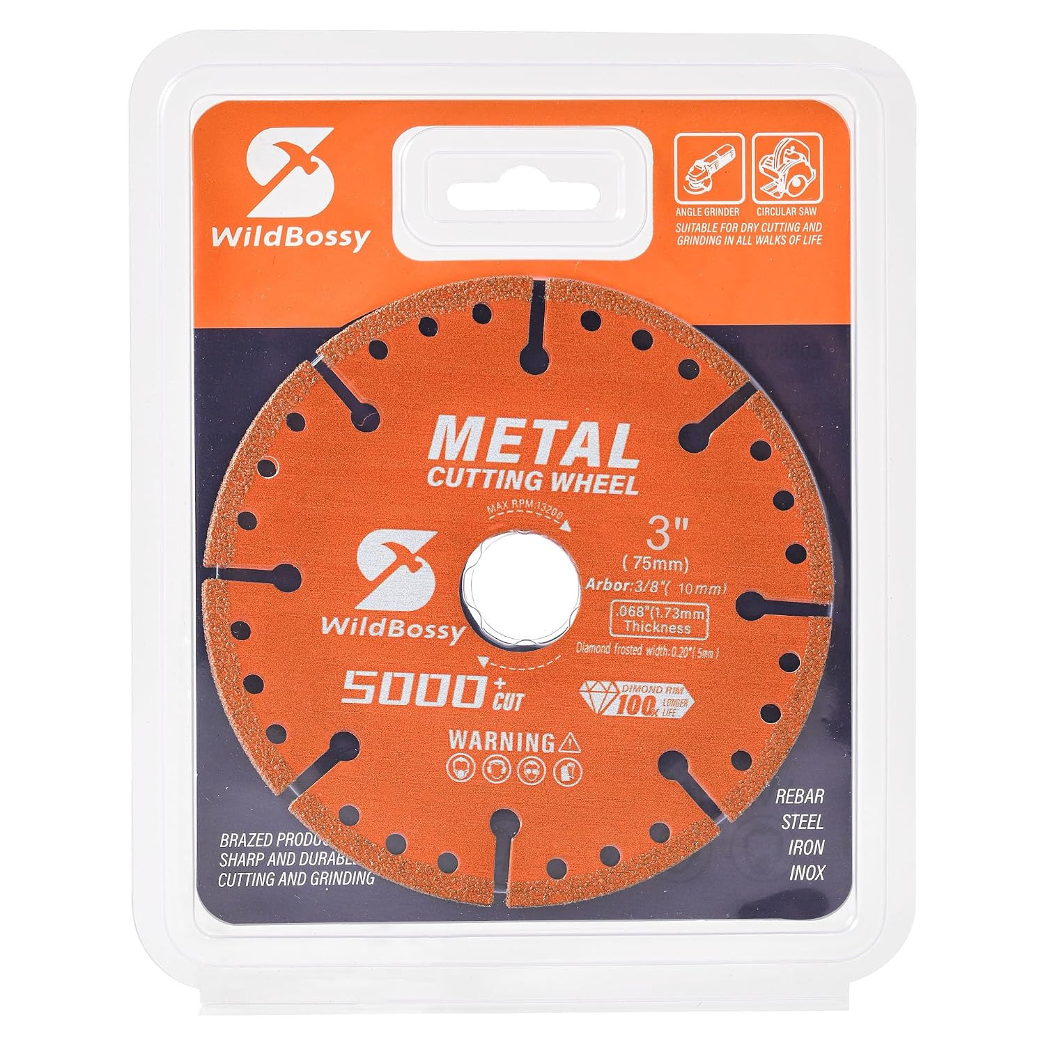 Diamond Cutting Wheel 3 Inch with 3/8 Arbor Hole Metal Cut Off Disc with 5000+